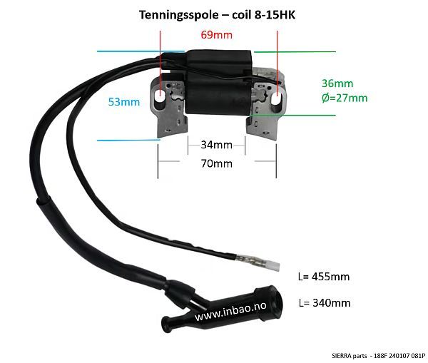 Tenningsspole - coil 8-15HK
